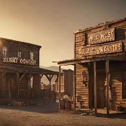 Wild Western town with sign that says "Wild West Country Sunday"