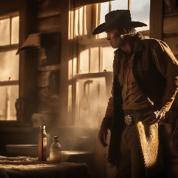 A cowboy wolf in a salon