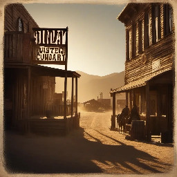 Wild Western town with sign that says "Wild West Country Sunday"